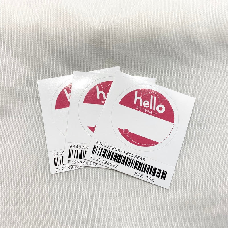 "Hello my name is" Aibo Meetup Sticker (Pink)